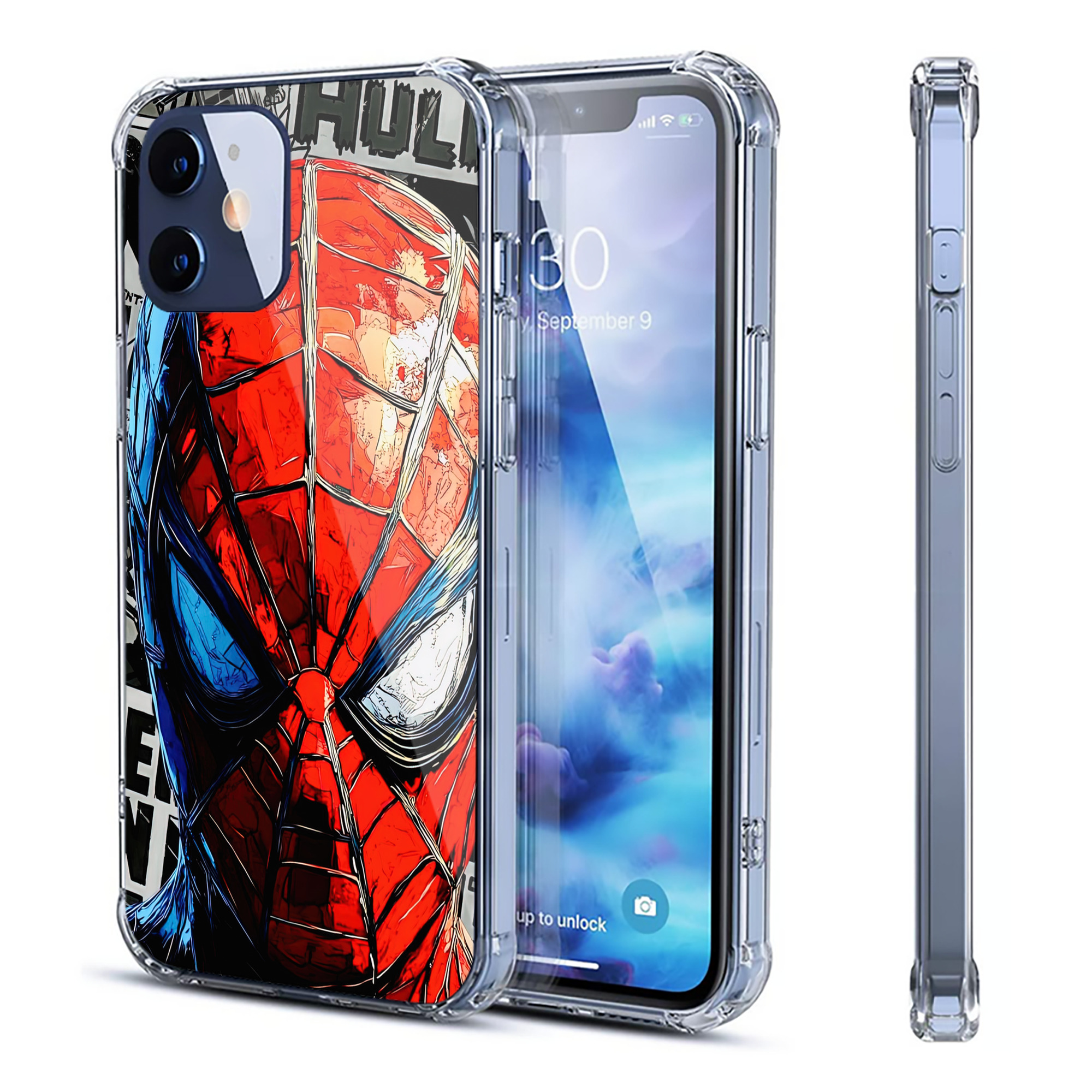 （画像用） Spider Man スパイダーマン 【iPhone 12シリーズ対応】透明スマホケース（クリアソフトケース）